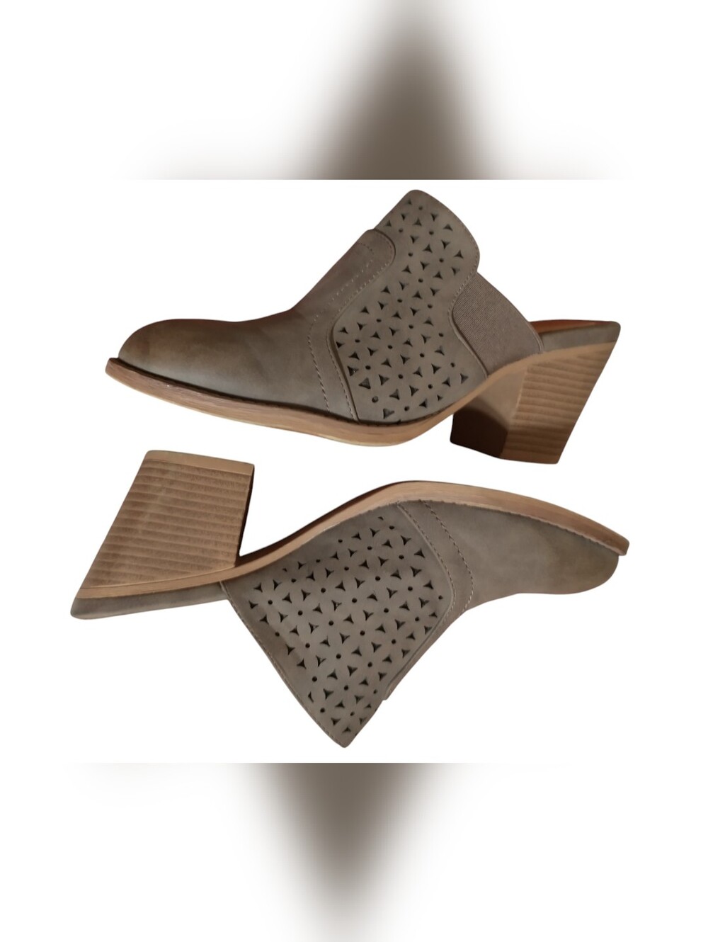 Maurices Laser Cut Heeled Mules